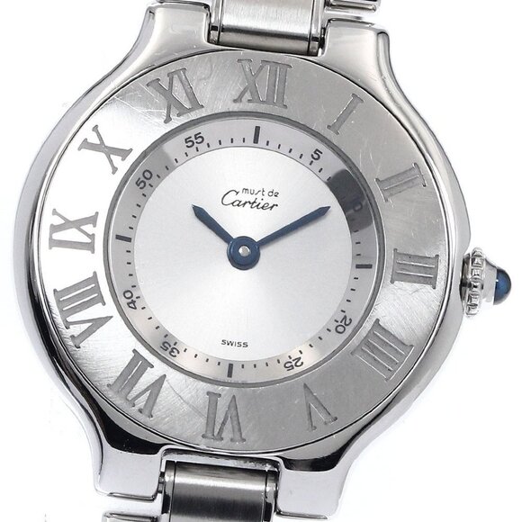 CARTIER Must21 Vantian W10109T2 Silver Dial Quartz Ladies Watch_897416 - Picture 1 of 6
